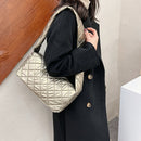 Women Nylon Shoulder Bag Design Space Padded Messenger Bag Solid Color Handbag