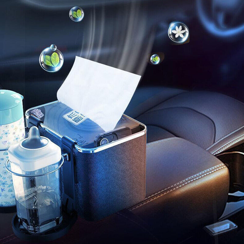 Multifunction Car Tissue Storage Box Phone Bottle Cups Holder Foldable Organizer