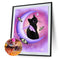 Black Cat Round Diamond Painting DIY Embroidery Kit Cross Stitch Home Decor