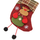 Cute Christmas Socks Gift Candy Bags Plaid Tree Hanging Ornament (Elk)