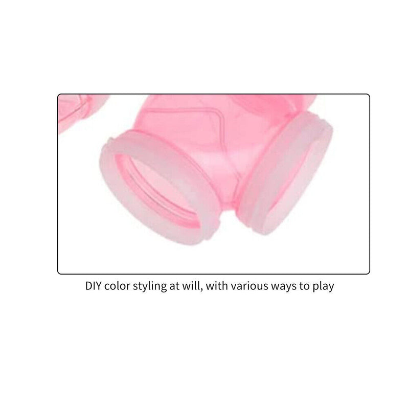 8pcs Hamster Tunnel Assembly Pipe Set External Small Pet Pipeline (Pink) Newly