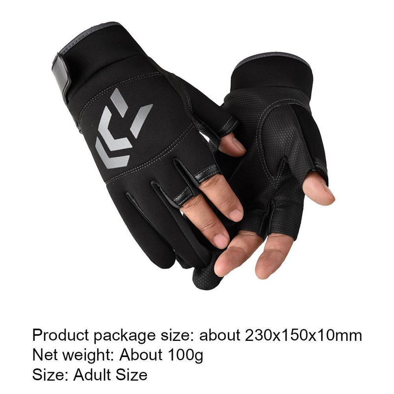 3-Finger Cut Unisex Arrow Fishing Gloves Non-Slip Angling Gloves (Gray)
