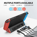 Console TV Dock Station with 1000Mbs LAN Port/4K HDMI-compatible for Switch OLED