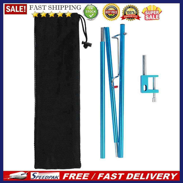 Portable Camping Pole Lamp Stand Folding Picnic Hanger Light Bracket Holder
