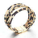 Wristband Magnetic Clasp Bracelet Bracelets & Bangles Leopard Leather Bangle