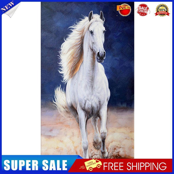 White Horse Oil Paint By Numbers Kits DIY Handpainted on Canvas Wall Art