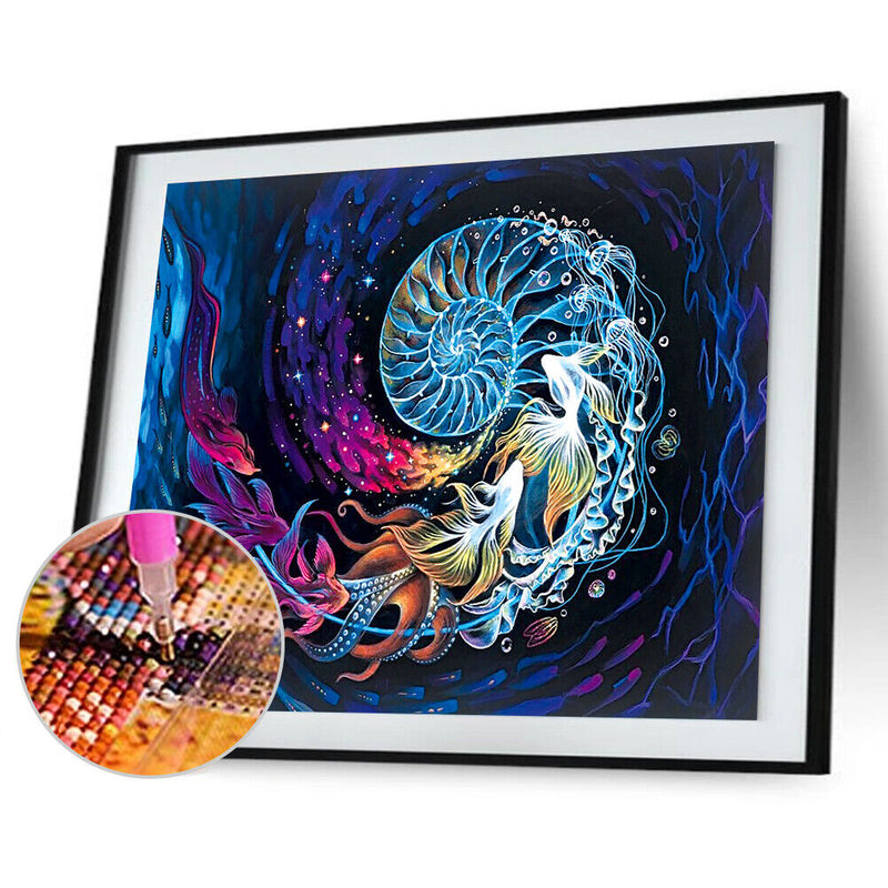 5D DIY Shoal of fish Special Shape Diamond Painting Rhinestone Picture