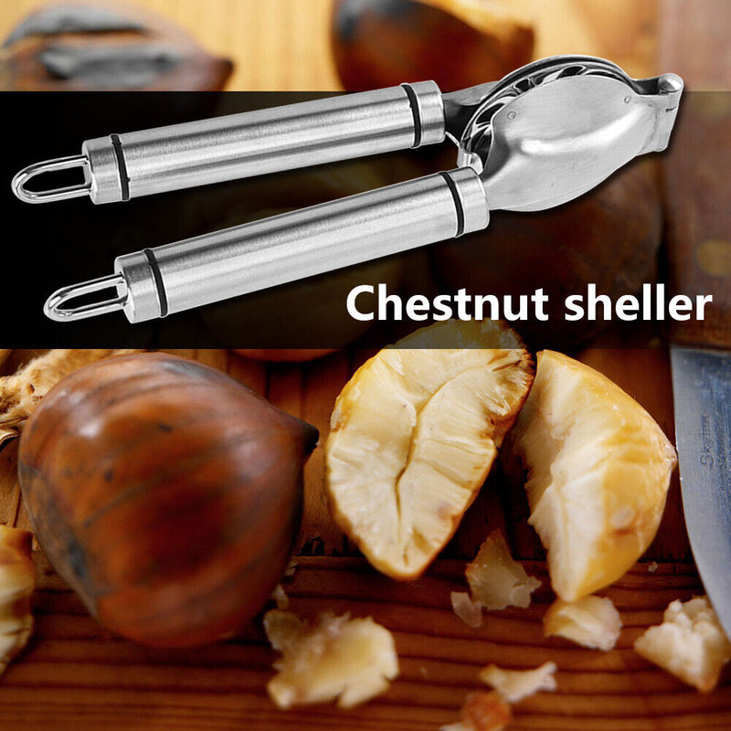 Stainless Steel Chestnut Sheller Walnut Nutcracker Opener Kitchen Gadgets