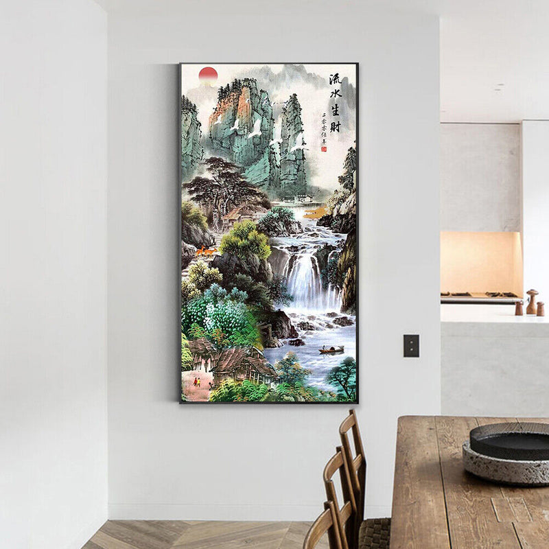 Waterfalls Oil Paint By Numbers Kits DIY Handpainted on Canvas Wall Art Picture