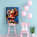 5D DIY Diamond Painting Santa Claus Full Round Rhinestone Home Wall Art Picture