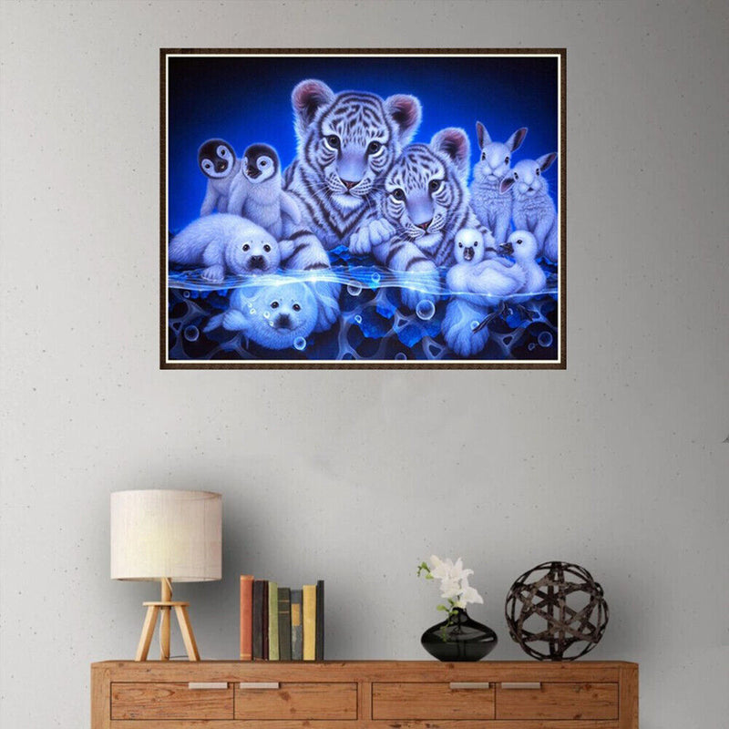 Animal Round Diamond Painting Embroidery DIY Needlework Cross Stitch Set