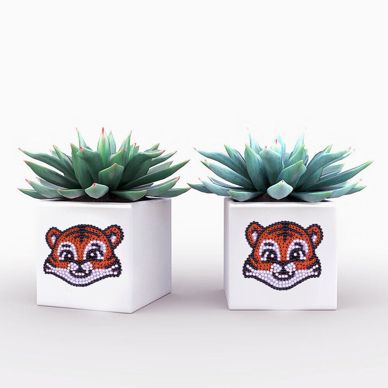 4pcs 5D Diamond Painting Stickers Kit DIY Tiger Cup Phone Decor Children Toys