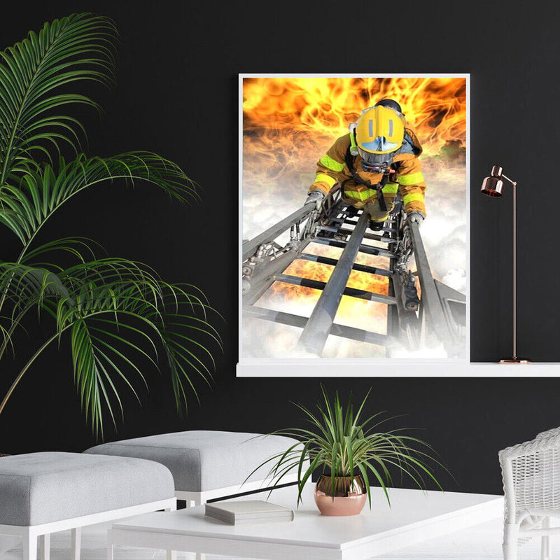 5D DIY Full Drill Diamond Painting Fire Fighter Embroidery Mosaic Kit Wall Decor
