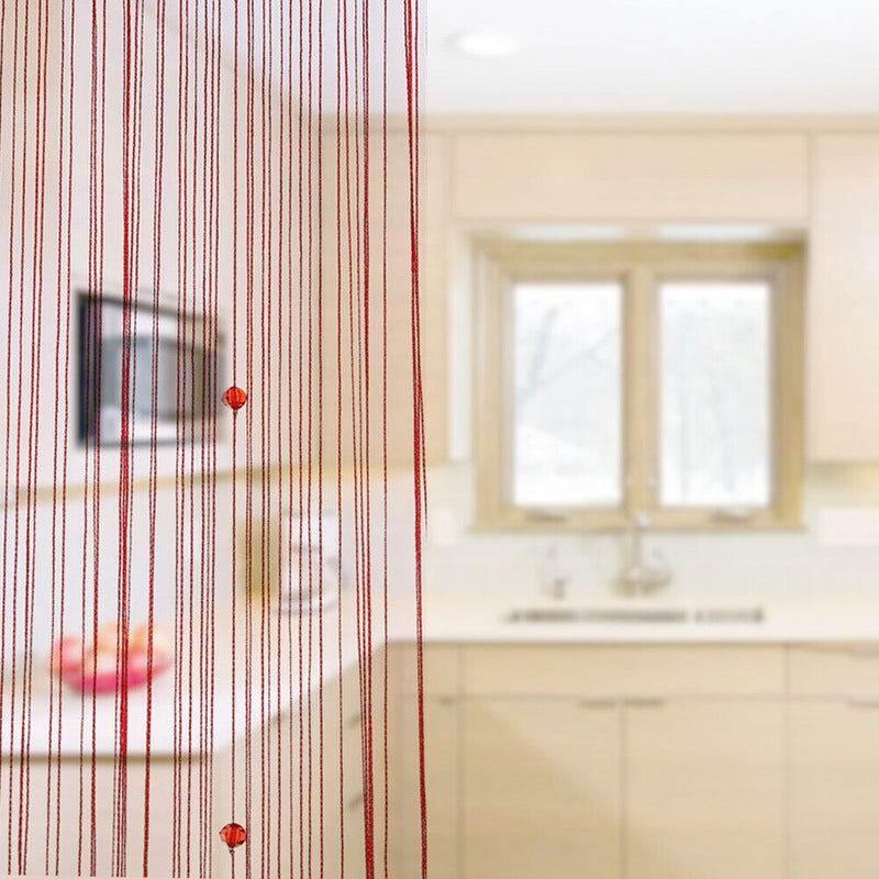 Decorative String Curtain Beads Wall Panel Fringe Room Door Window Red