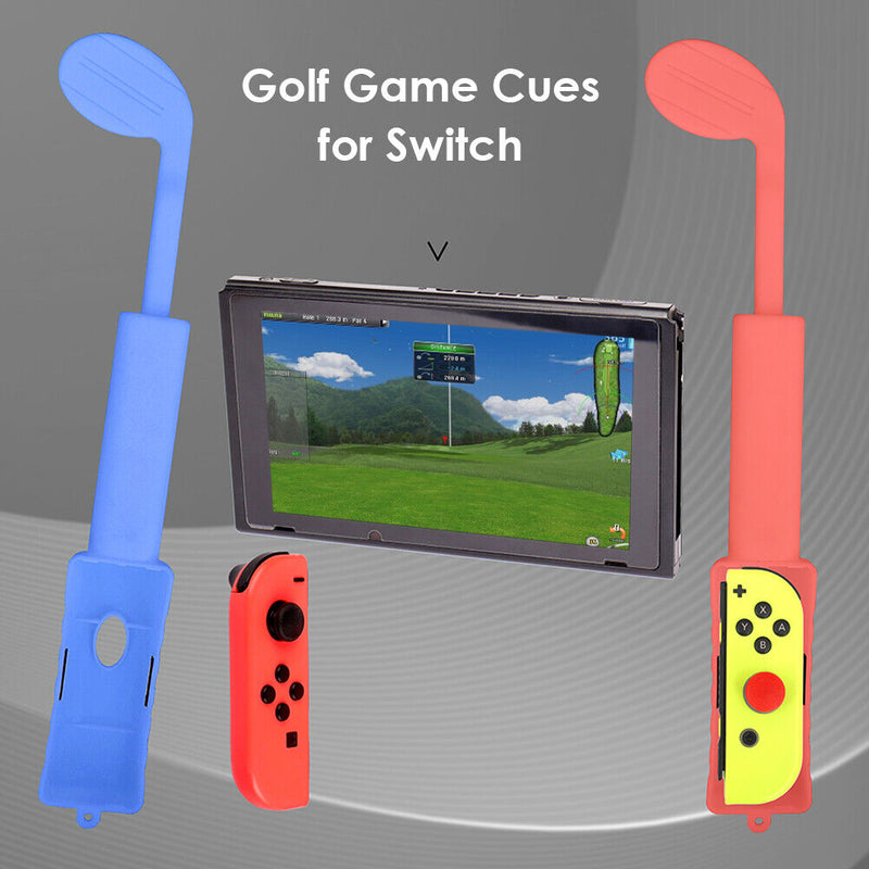 2pcs Retractable Golf Club for Nintend Switch Controller Adapter (Blue+Red)
