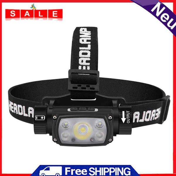 LED USB Type-C Headlight Sensor Rechargeable with Magnet Fixed Focus Head Torch