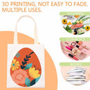 Women Canvas Flower Egg Pattern Shoulder Bag Fashion Large Capacity Handbag