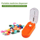 Portable Medicine Organizer Case Rectangular Pill Cutter Storage Box Container