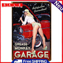 Garage Lady Retro Metal Plate Tin Sign Plate Wall Art Poster Home Decorations