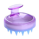 Silicone Head Shampoo Scalp Massage Brush Hair Scalp Washing Comb(Purple) Newly