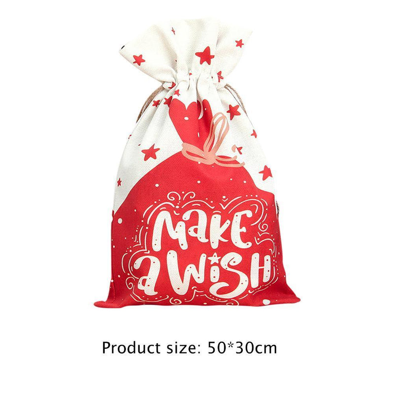Christmas Drawstring Gift Bags Cartoon Goodie Sack Kids Gift Giving Pouch (