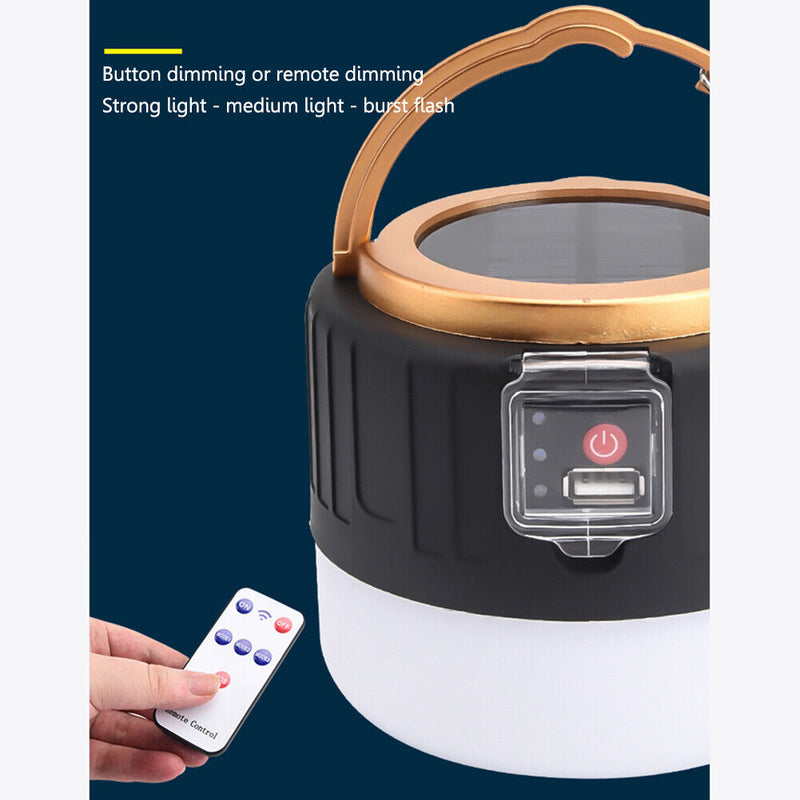 LED Camping Hanging Light Waterproof Solar BBQ Outdoor Hiking Tent Lamp (D)