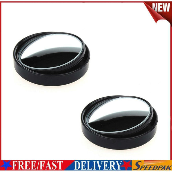 2x Car Blind Spot Mirrors Adjustable Round Blindspot Parking Mirror (Black) #F