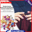 50pcs Wooden Sewing Button Flower Shape DIY Scrapbooking Knit Clothing -