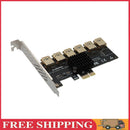 PCI-E Riser Card 1 to 6 USB 3.0 Multiplier Hub BTC Mining Expansion Card UK