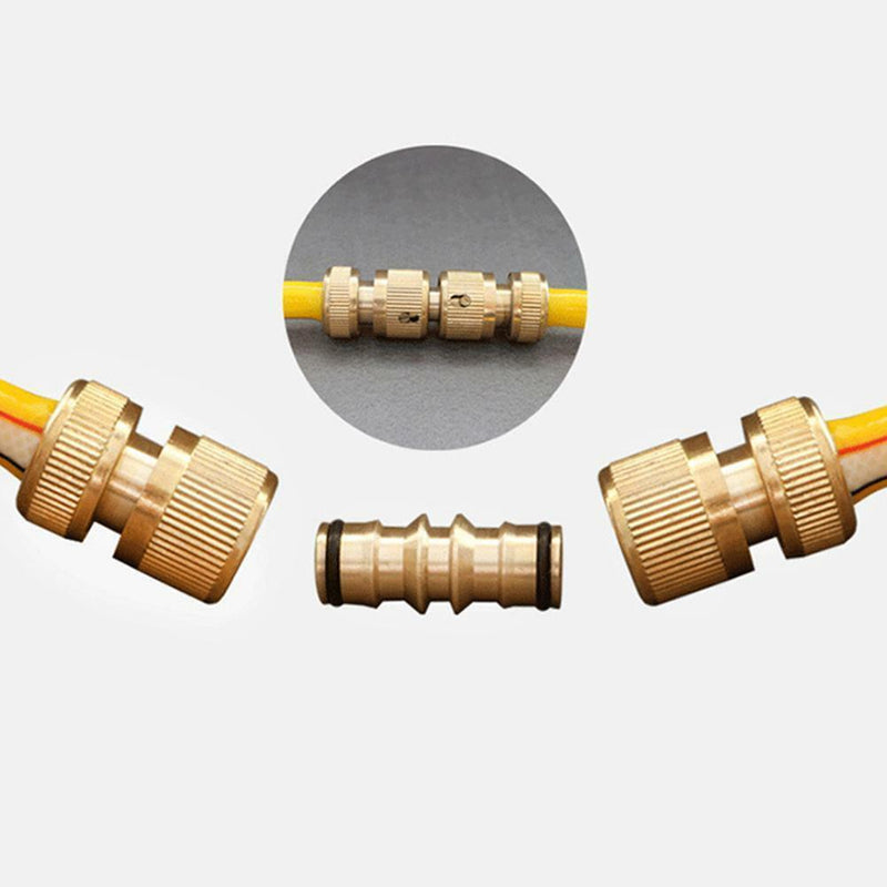 1/2" Brass Quick Connect Hose Pipe Joiner Male to Male Garden Connector 7Y6R