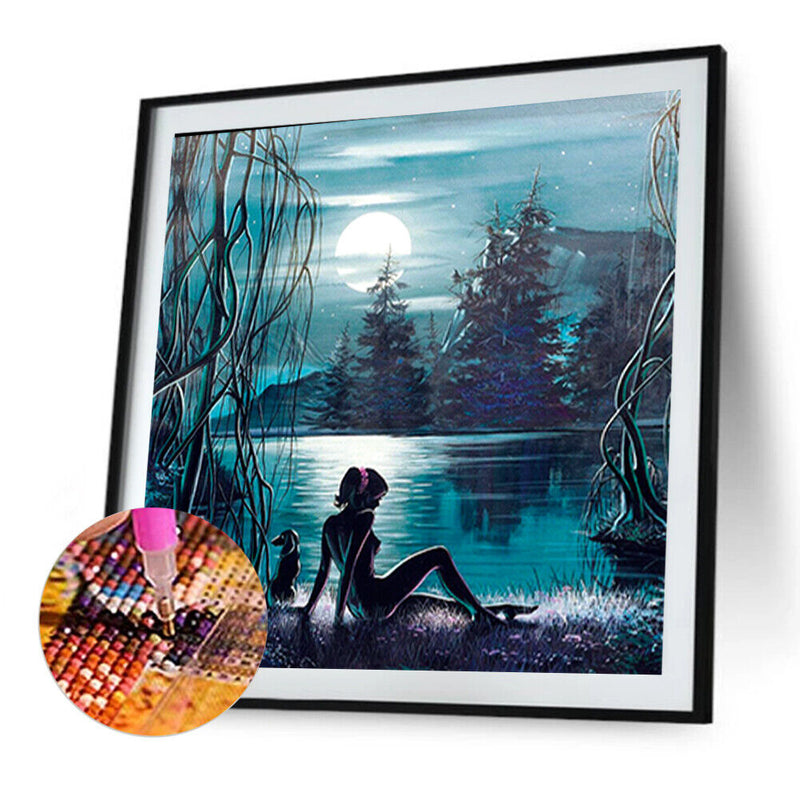 Moon Beauty 5D Full Drill Diamond Painting Embroidery DIY Cross Stitch Gift