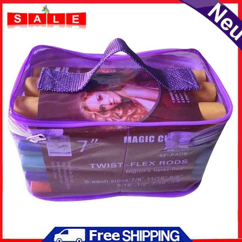 42pcs Flexible Hair Curling Rod Hair Curler Makers Soft Foam Bendy Twist Curls