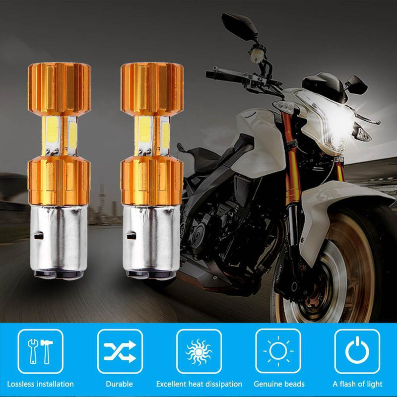 1 Pair DC 12V H6 BA20D 30W COB Motorcycle Motorcycle LED Headlight Bulbs