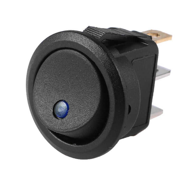 10pcs Car Auto Boat On Off Round Dot LED Rocker Toggle Switch(Blue)