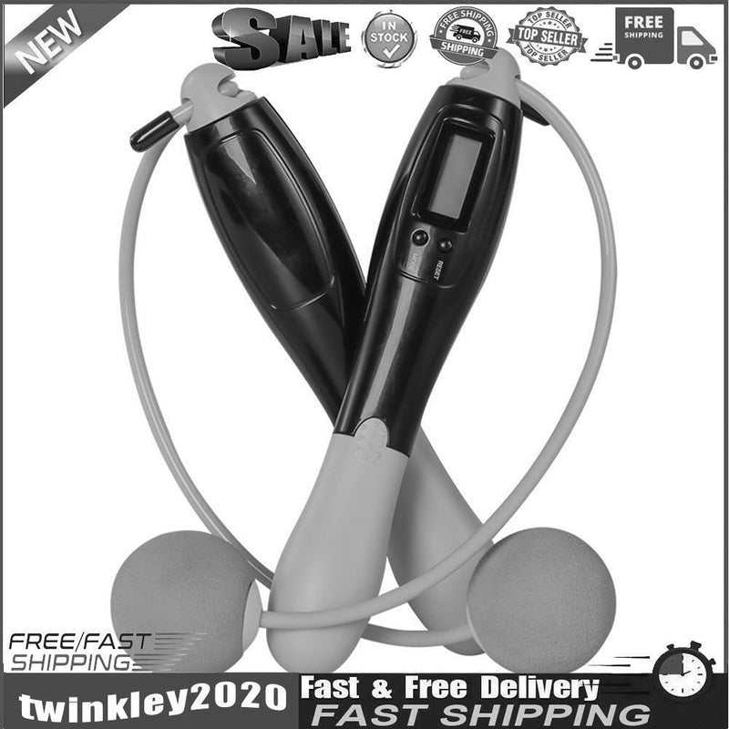Wireless Calorie Digital Counter Skip Rope Sport Weights Jump Rope (Grey) Newly
