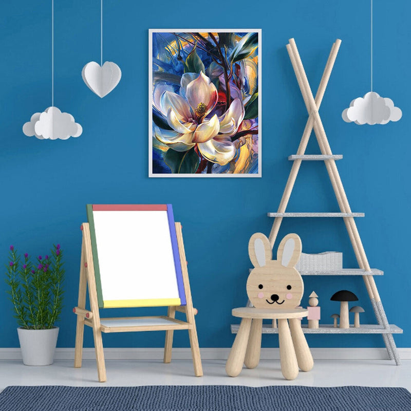 White Flower Oil Paint By Numbers Kits DIY Hand Painted Wall Art (B35)