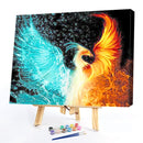 Art Canvas Oil Kit Drawing By Numbers Ice Fire Phoenix DIY Hand Painted Painting