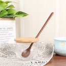 Japanese-Style Mixing Round Soup Scoops Long Handle Wooden Spoon Tea Spoons