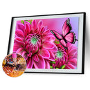 5D flower and butterfly series round diamond painting