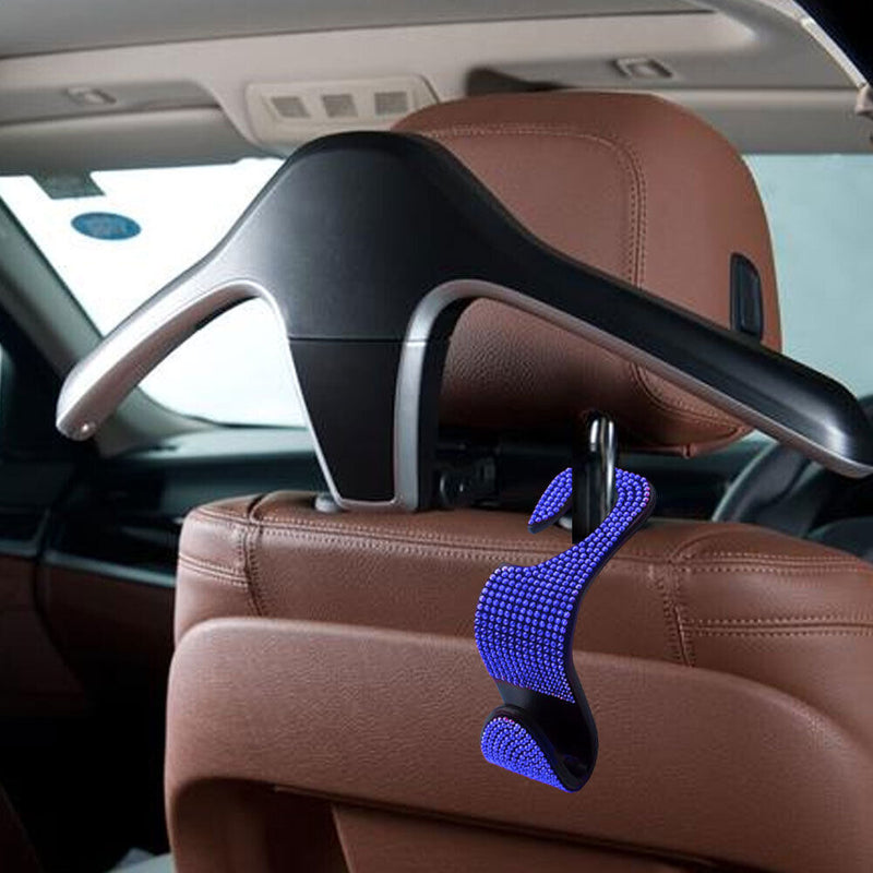 Car Back Seat Hook Bling Rhinestones Crystal Handbag Auto Headrest Hanger Hooks