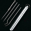 4pcs Steel Toothpick Care + Toothpick Holder Outdoor A2U3 K5F9 Set W1H0 E6B4