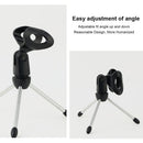 Mini Portable Table Microphone Tripod Zinc Alloy Mic Stand Bracket Desktop Adjustment