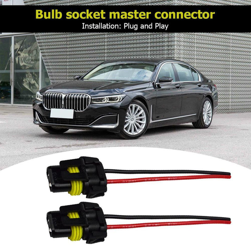 2x 9005 HB3 9006 HB4 Bulb Socket Male Adapter Connector for Headlight Fog Lamp