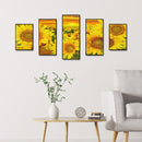 5D DIY Full Square Drill Diamond Painting 5 Panel Sunflower Mosaic Handmade