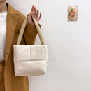 Female Quilted Padded Armpit Bag Lattice Pattern Tote Winter Casual Shoulder Bag