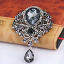 Retro Glass Pendant Brooch Rhinestone Coat Lapel Pins Badge Jewelry Women Gif