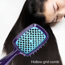 Wide Teeth Air Cushion Comb Scalp Massage Hollow Grid Airbag Brush (Purple)