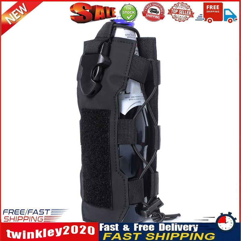 Molle Water Bottle Bag Travel Camping Hiking Kettle Holder Pouch (Black) Newly