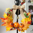 Flowers Halloween Pumpkin Wreath Maple Leaf Garland Harvest Decor Floral Hoop