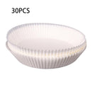 30pcs Air Fryer Steamer Paper Liners Baking Oil Paper Mat (White 16x4.5cm)
